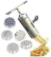 stainless steel manual noodles press machine pasta maker - newcreativetop with 5 noodle mould logo