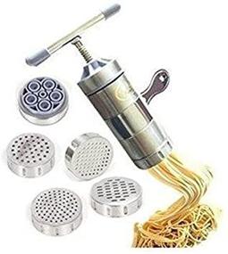 img 1 attached to Stainless Steel Manual Noodles Press Machine Pasta Maker - Newcreativetop with 5 Noodle Mould