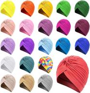 🧣 versatile 22-piece stretch turbans: stylish beanie headwraps in assorted colors for women & girls logo