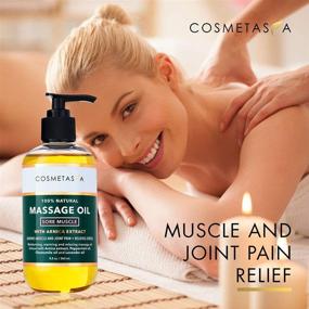 img 2 attached to 💆 Premium Sore Muscle Massage Oil - Natural Soothing Relief for Muscle and Joint Aches with Arnica Extract, Peppermint, Chamomile, and Lavender Oil + Massage Ball Roller