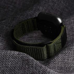 img 1 attached to 🌿 V-MORO Нейлоновый ремешок для Fitbit Versa 3/Sense - Мягкий плетеный петельный ремешок для замены для умных часов Fitbit Sense/Versa 3 - Армейская зелень