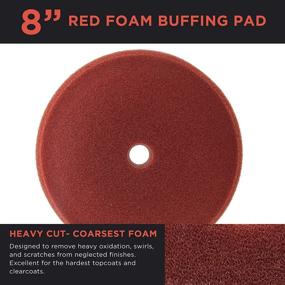 img 3 attached to 🚗✨ Elevate Your Car's Shine with TCP Global 8" Red Foam Buffing Pad - Extra Coarse Cutting & Hook/Loop Grip for Effective Polishing