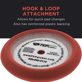 img 1 attached to 🚗✨ Elevate Your Car's Shine with TCP Global 8" Red Foam Buffing Pad - Extra Coarse Cutting & Hook/Loop Grip for Effective Polishing