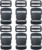 🎒 eesteck 6 set 1.5 inch flat dual adjustable plastic quick release buckles and slides - perfect for luggage straps, pet collars, and backpack repairing (black, fits 1.5”/38mm webbing straps) logo