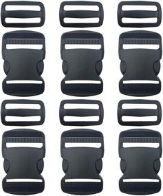 img 4 attached to 🎒 EesTeck 6 Set 1.5 Inch Flat Dual Adjustable Plastic Quick Release Buckles and Slides - Perfect for Luggage Straps, Pet Collars, and Backpack Repairing (Black, Fits 1.5”/38mm Webbing Straps)