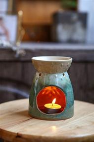 img 3 attached to 🏡 Add a Decorative Touch to Your Home with Jojuno Ceramic Oil Lamps Tea Light Holder - Perfect for Aromatherapy, Essential Oil Burning, and Wax Warmer