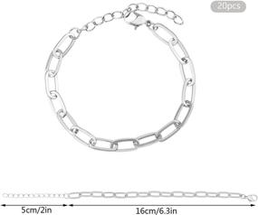 img 3 attached to 🎄 Christmas DIY Jewelry Findings: 20pcs Alloy Link Chain Bracelets Kit with Lobster Clasps for Women and Girls Bracelet Making (Silver)