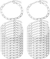 🎄 christmas diy jewelry findings: 20pcs alloy link chain bracelets kit with lobster clasps for women and girls bracelet making (silver) logo