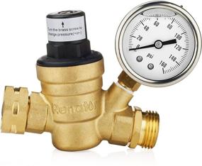 img 4 attached to 🚰 Lead-free Adjustable Water Pressure Reducer Valve Renator M11-0660R with Gauge and Inlet Screened Filter for RV Campers - Brass