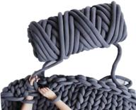 🧶 dark grey chunky braided knot throw blanket diy yarn - cozy jumbo extra cotton tube bulky giant yarn for arm knitting, weaving, and crochet – 3.5 lbs / 70 yards logo