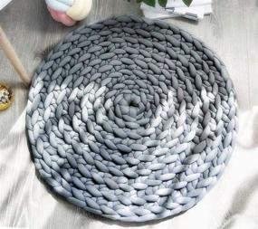 img 3 attached to 🧶 Dark Grey Chunky Braided Knot Throw Blanket DIY Yarn - Cozy Jumbo Extra Cotton Tube Bulky Giant Yarn for Arm Knitting, Weaving, and Crochet – 3.5 lbs / 70 Yards