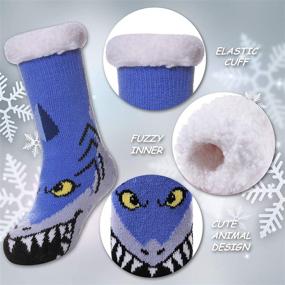 img 2 attached to 🎄 Adorable Christmas Animal Slipper Socks for Boys - Toddler Boys' Clothing, Socks & Hosiery