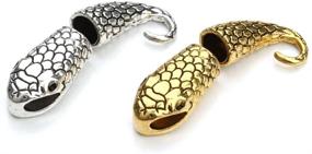 img 3 attached to 🐍 Linsoir Beads Snake Head Hook Clasp End Cap Hook Set: Versatile Leather Cord Closure in Mixed Colors