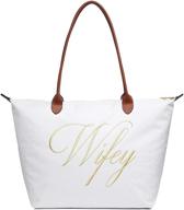 bridal shower & wedding day wifey bag - bride tote bag for honeymoon & beyond! bachelorette & engagement gifts for bride to be – perfect wifey gifts! logo