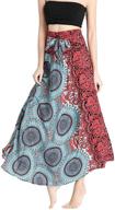 🌸 rysly women's elastic waist bohemian long skirt: summer beach skirt with casual floral dresses logo