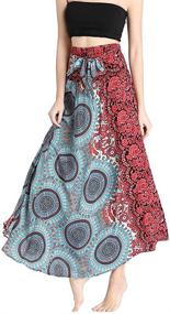 img 4 attached to 🌸 Rysly Women's Elastic Waist Bohemian Long Skirt: Summer Beach Skirt with Casual Floral Dresses