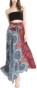 img 3 attached to 🌸 Rysly Women's Elastic Waist Bohemian Long Skirt: Summer Beach Skirt with Casual Floral Dresses