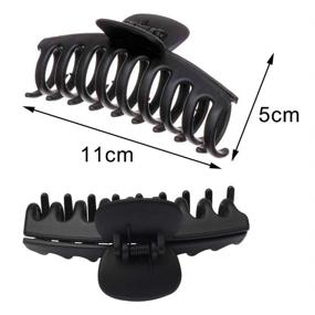 img 2 attached to Pengxiaomei 6 Pcs Big Hair Claw Clips for Thick Hair - Large Hair Claw Clip for Women, Strong Hold Fashion Accessories (4.3 inch solid color)