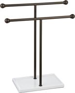 🧺 bronze/white double-t hand towel holder and accessories jewelry stand by amazon basics logo