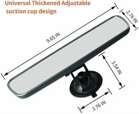 img 2 attached to 🚗 NINGFIST Anti Glare Adjustable Suction Cup Rear View Mirror: Universal Thickened Interior Rearview Mirror for Cars, SUVs, Trucks, and Boats (Black Gray)