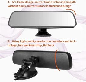 img 1 attached to 🚗 NINGFIST Anti Glare Adjustable Suction Cup Rear View Mirror: Universal Thickened Interior Rearview Mirror for Cars, SUVs, Trucks, and Boats (Black Gray)