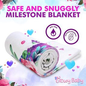 img 3 attached to 🎉 Простыня для младенца «Baby Girl Milestone Blanket» - декор для детской комнаты, простыня для ежемесячных достижений девочек - простыня для младенца из фланели и мягкого флиса для вечеринки по случаю рождения ребенка - 60"x40" - Growy.