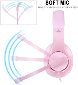 img 2 attached to 🎧 Pink DIWUER Gaming Headset - Xbox One, PS4, Nintendo Switch Compatible | Bass Surround, Noise Cancelling, Over Ear Headphones with Mic for Laptop PC & Smartphones - 3.5mm