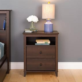 img 3 attached to 🌟 Quality and Stylish Prepac Yaletown 2 Drawer Tall Nightstand in Espresso Finish