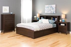 img 1 attached to 🌟 Quality and Stylish Prepac Yaletown 2 Drawer Tall Nightstand in Espresso Finish