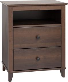 img 2 attached to 🌟 Quality and Stylish Prepac Yaletown 2 Drawer Tall Nightstand in Espresso Finish