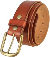 👔 refined grain leather accessories for men: classy brass buckle casuals logo