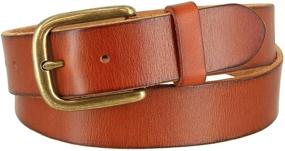 img 3 attached to 👔 Refined Grain Leather Accessories for Men: Classy Brass Buckle Casuals