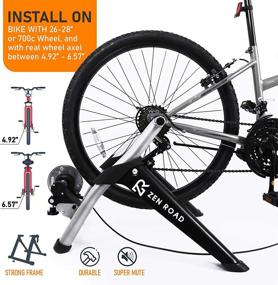 img 2 attached to 🚴 ZenRoad Stationary Bike Trainer Stand: Magnetic Roller for Road and Mountain Bikes - 6-Speed Adjustment - Quiet Indoor Exercise