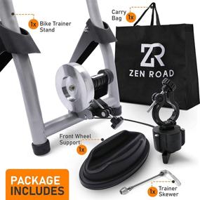 img 1 attached to 🚴 ZenRoad Stationary Bike Trainer Stand: Magnetic Roller for Road and Mountain Bikes - 6-Speed Adjustment - Quiet Indoor Exercise