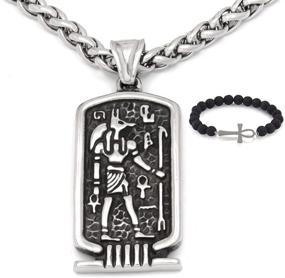 img 4 attached to Stainless Egyptian Necklace for 💪 Boys: GUNGNEER Jewelry, Inspired by Strength