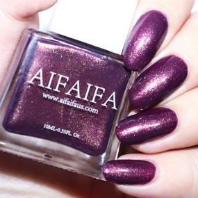 img 3 attached to AIFAIFA Fall Winter Nail Polish: Metallic Green & Berry 💅 Maroon Shades infused with Rose Red for Long-lasting, Quick-drying Nails - 0.35FL/oz