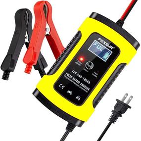 img 4 attached to 🔋 FOXSUR 12V 5A Car Battery Charger & Maintainer - Fully Automatic Intelligent Charger with LCD Screen, Ideal for Charging, Maintaining, and Repairing Batteries in Various Vehicles (Yellow)