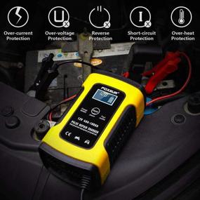 img 1 attached to 🔋 FOXSUR 12V 5A Car Battery Charger & Maintainer - Fully Automatic Intelligent Charger with LCD Screen, Ideal for Charging, Maintaining, and Repairing Batteries in Various Vehicles (Yellow)