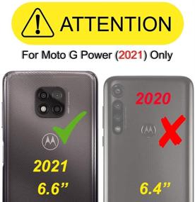 img 3 attached to Кейс Covrware Tri Series с 2-паком закаленного стекла для Moto G Power 2021 - синий: клип-кобура с возможностью вращения, подставка, бронированный амортизационный чехол