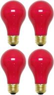 🔴 sterl lighting - pack of 4 a19 ceramic red bulb , 25w incandescent party light , 120v , e26 medium base , 160 lumens logo