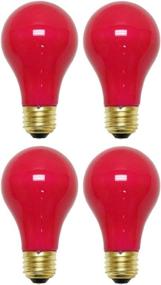 img 4 attached to 🔴 Sterl Lighting - Pack of 4 A19 Ceramic Red Bulb , 25W Incandescent Party Light , 120V , E26 Medium Base , 160 Lumens