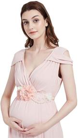 img 3 attached to Pregnant Wedding Bridal Applique Maternity Women's Accessories for Belts