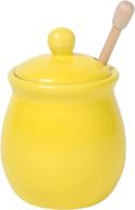 now designs lemon yellow honey pot with wooden dipper - a stylish addition to your kitchen logo