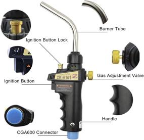 img 3 attached to 🔥 ZR-H101 High Density Trigger Start Torch: Ultimate Heavy Duty Design, Compatible with MAPP MAP Propane Fuel