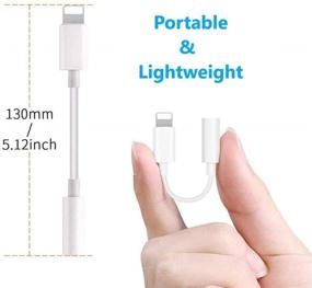 img 2 attached to 🔌 Apple MFi Certified 2-Pack Lightning to 3.5mm Headphone Jack Adapter Dongle Cable for iPhone 12, 11, 11 Pro, XR, XS, X, 8, 7, iPad, iPod - Supports All iOS Systems