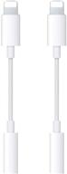 🔌 apple mfi certified 2-pack lightning to 3.5mm headphone jack adapter dongle cable for iphone 12, 11, 11 pro, xr, xs, x, 8, 7, ipad, ipod - supports all ios systems logo