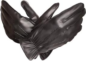 img 1 attached to Baraca Touchscreen Winter Leather Gloves - Men's Accessories for Enhanced Mobile Interaction