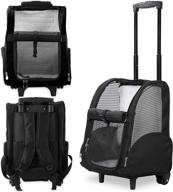 🎒 kundu kdu-013 deluxe backpack pet travel carrier with double wheels - black - approved by most airlines: convenient and reliable option for traveling with pets logo