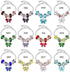 img 3 attached to Adjustable White Birch Fit Pandora Bracelets Set with Charms: Ideal Gifts for Teen Girls - Butterfly and Flower Jewelry in 6.7-8.3 Inch Size