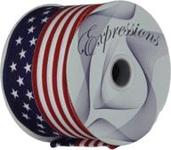 craig bachman imports red, white, blue stars/stripes ribbon - 2.5&#34; x 10yd: multicolor patriotic ribbon logo